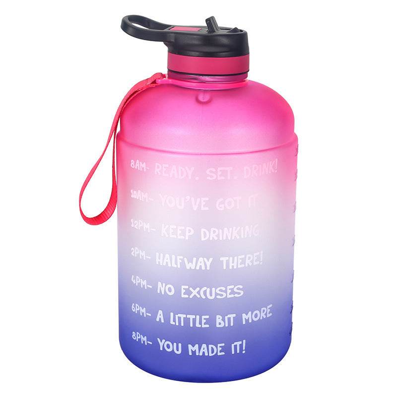 QuiFit Gallon Water Bottle with Straw Clear Plastic Drinking Bottles GYM Tool Jug BPA Free Sports Cup - Mubimart