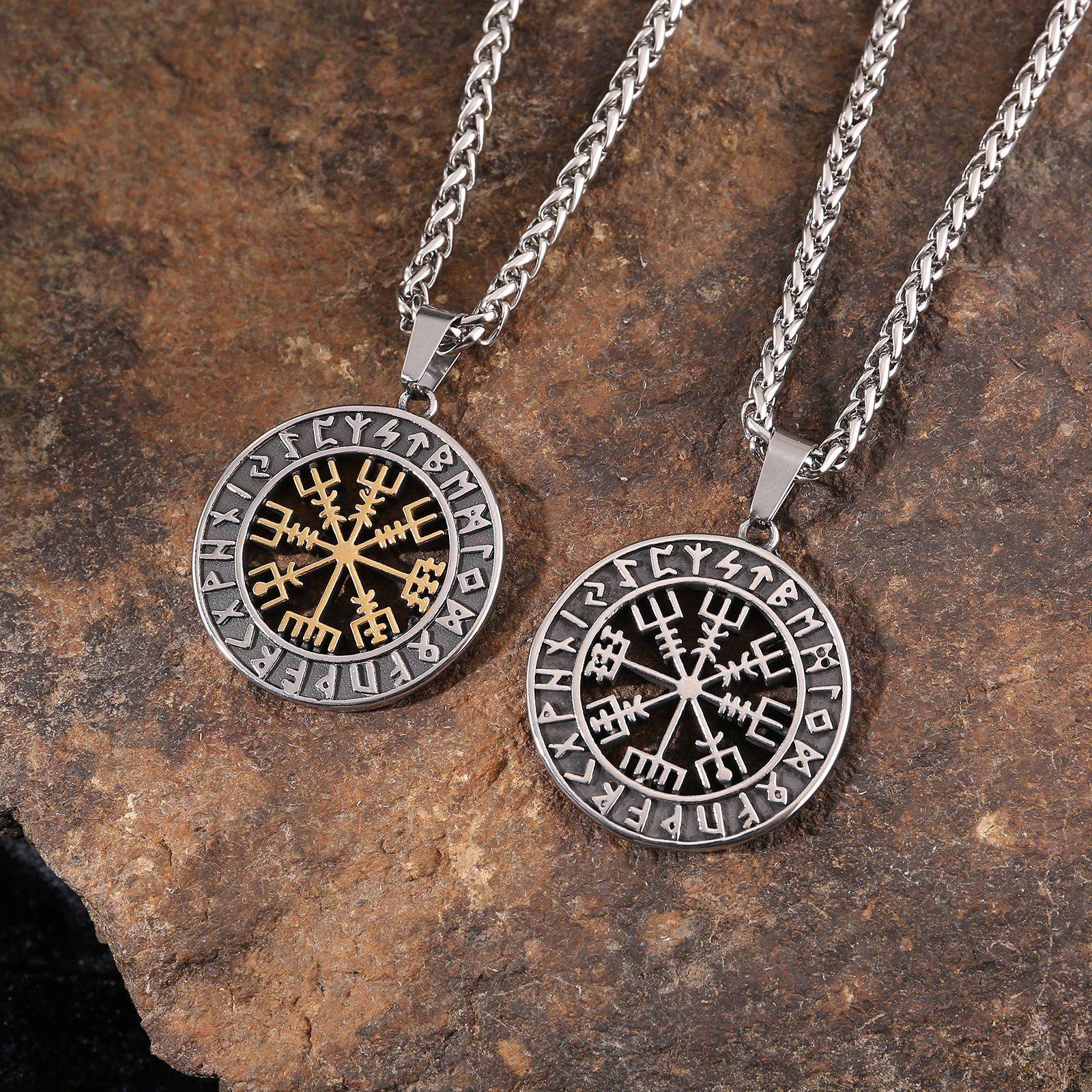 Lun Rune Pendant Necklace Men - Mubimart
