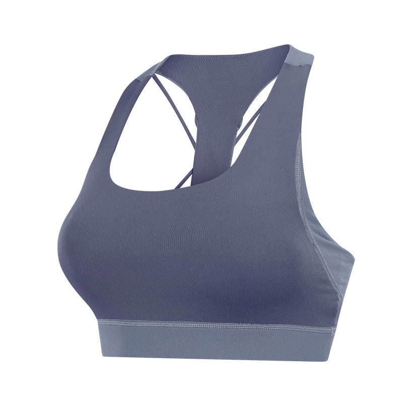 Contrast-panel sports bra - Mubimart -  