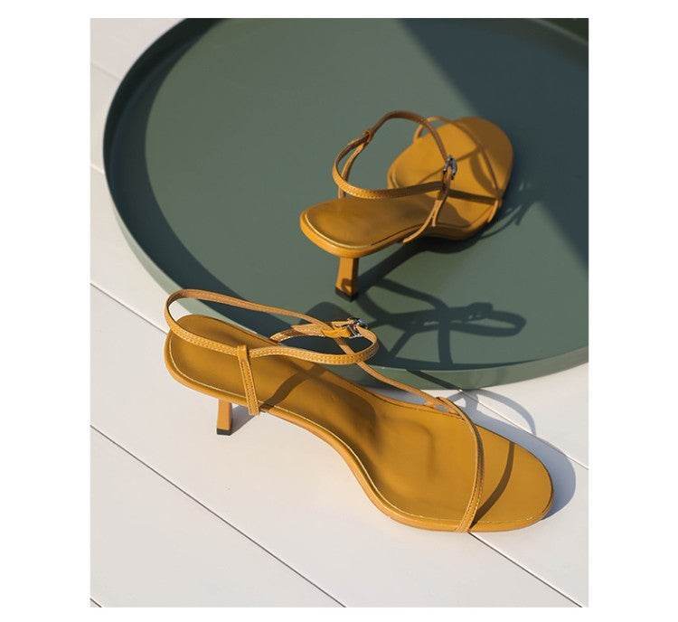 New round peep-toe sandals for women - Mubimart