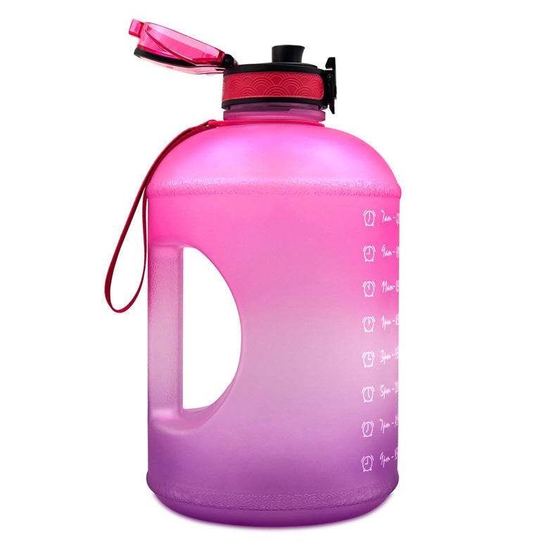 Sports Bottle Plastic Bouncing Cup Frosted Gradient Fitness Space Cup - Mubimart