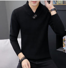 Lapel pullover sweater