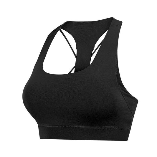 Contrast-panel sports bra - Mubimart