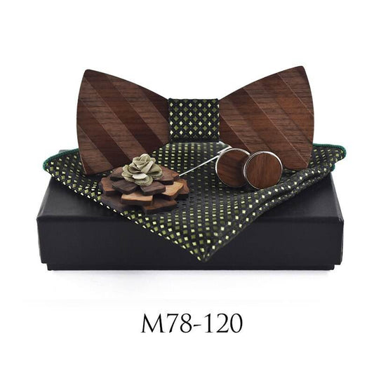 Wooden bow tie bow - Mubimart