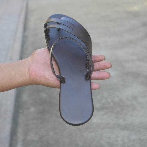 Flat toe flat sandals - Mubimart