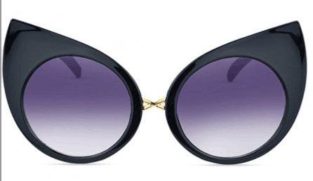 Women's Retro Cat Eye Sunglasses Large Rim Sunglasses - Mubimart