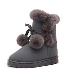 Winter New Snow Boots Women's Mid-calf Flip Ball