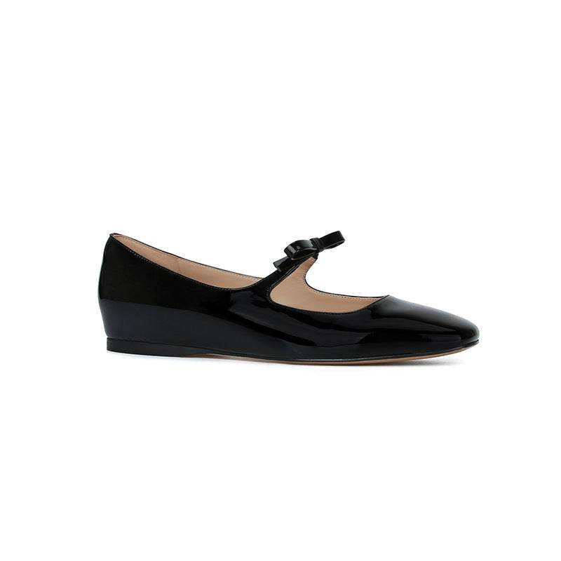 French Style Bow Low-cut Ballet Pumps Female Flat Pumps - Mubimart