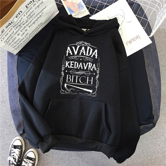 Women With Fleece Loose Hoodies And Letters - Mubimart
