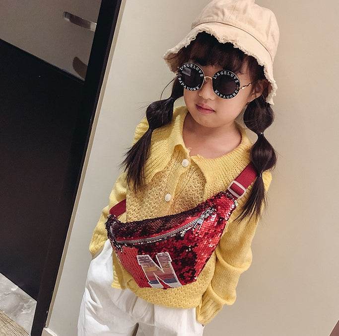 Fanny Pack Korean Children New Trend Sequins Mini Shoulder - Mubimart