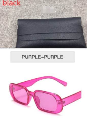 Retro Small Frame Sunglasses Female Candy Color Colorful Fashion Sunglasses - Mubimart