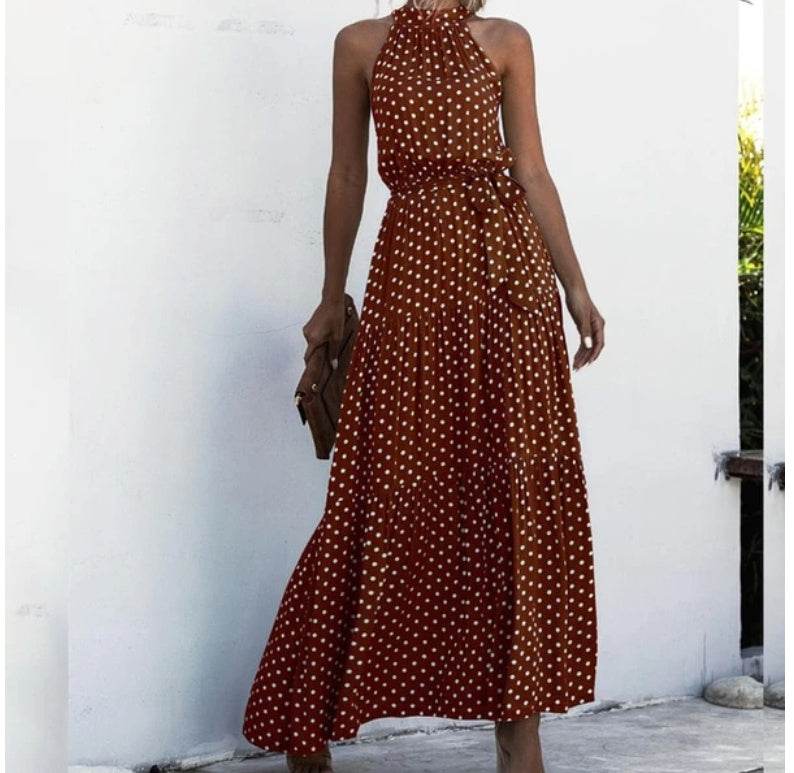 Printed maxi lace dress - Mubimart