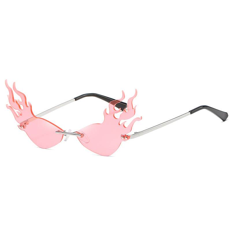 Triangle cat eye flame style sunglasses - Mubimart