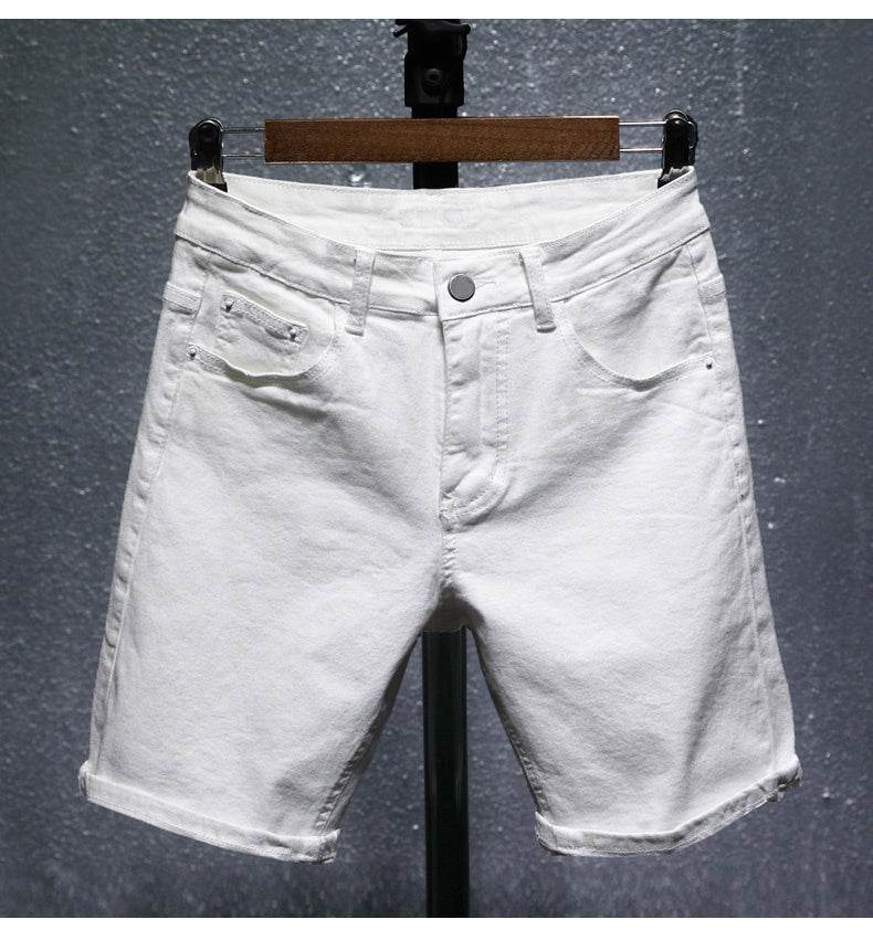 Denim cropped shorts - Mubimart