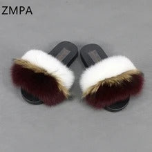 Vossenbont pantoffels slippers