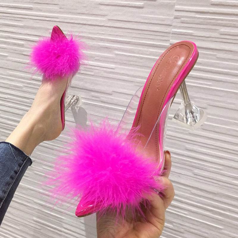 Pointed transparent wine glass with mules - Mubimart