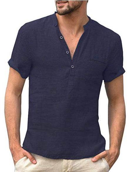 Casual linen polo shirt - Mubimart