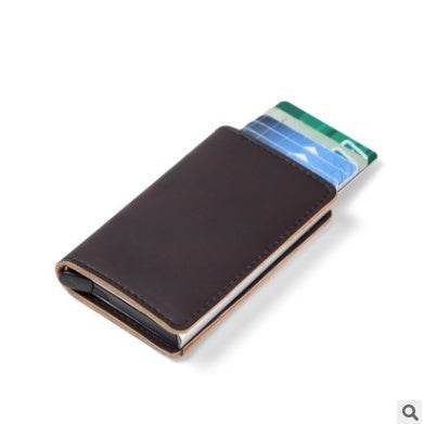 PU Automatic Card Card Holder RFID Multi-function Card Holder - Mubimart