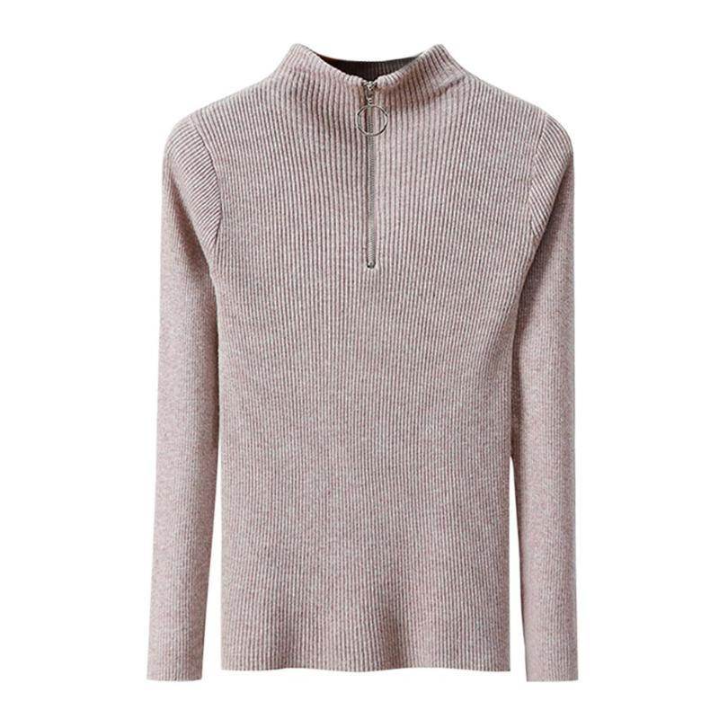 Zip-up tight sweater - Mubimart