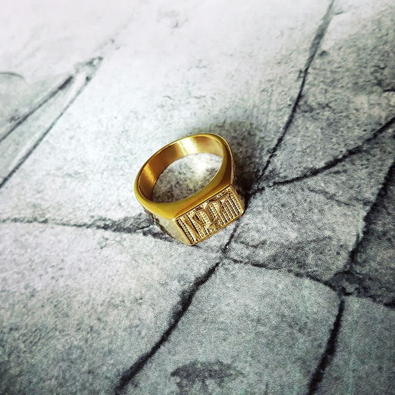 Titanium stalen gouden ring