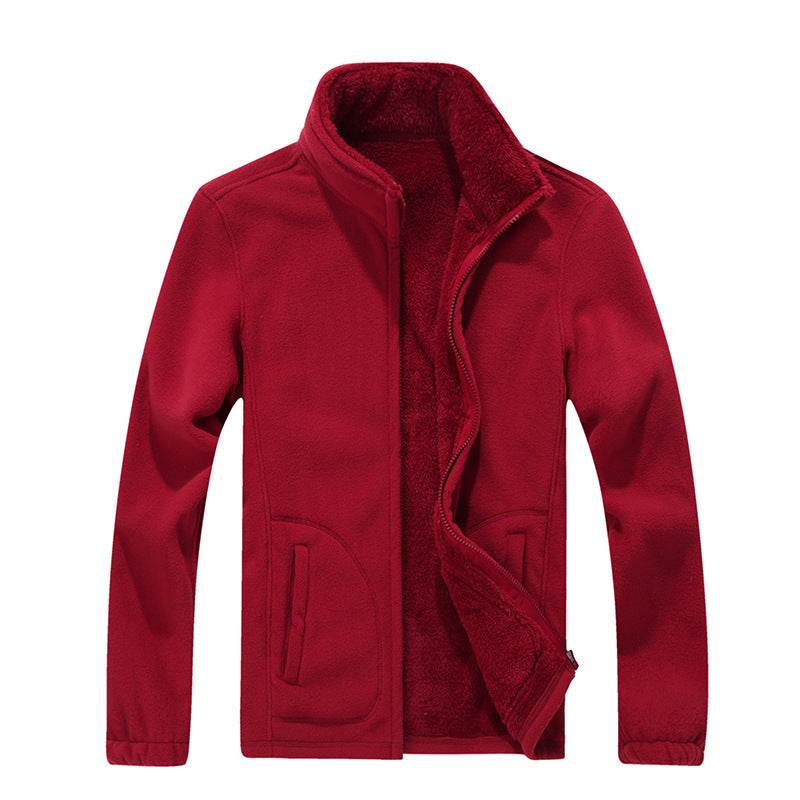 Thick fleece cardigan jacket - Mubimart