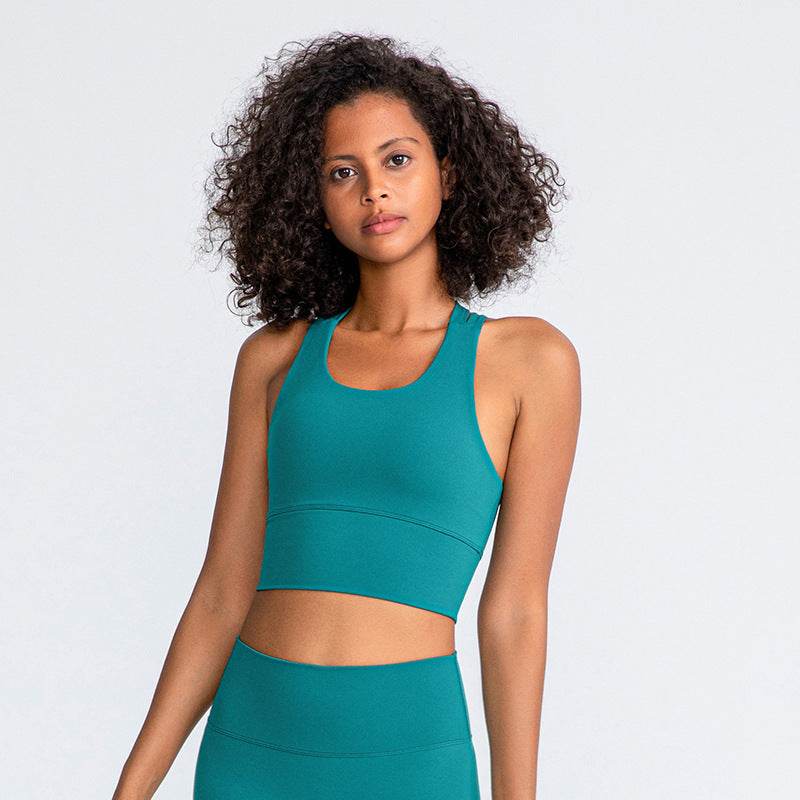 High Support Padded Gym Athletic Sports Bras Tops Women Naked Feel Yoga Fitness Workout Running Crop Bras - Mubimart