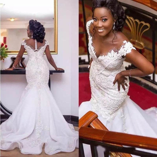 Mermaid Wedding Dresses Custom Made African Wedding Gowns - Mubimart