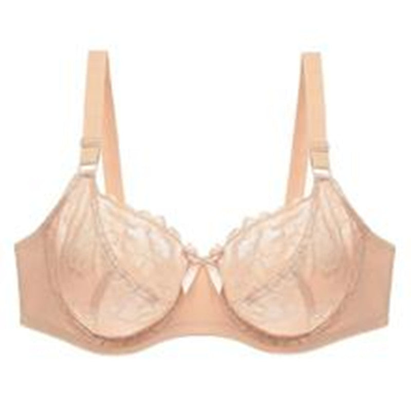 Pure color bra lace women's plus size bra underwear - Mubimart -  