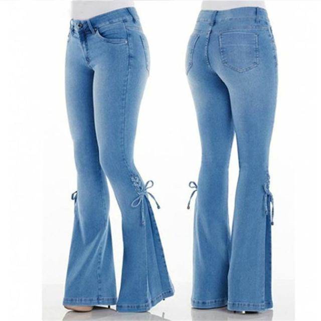 Wide-leg flared jeans - Mubimart