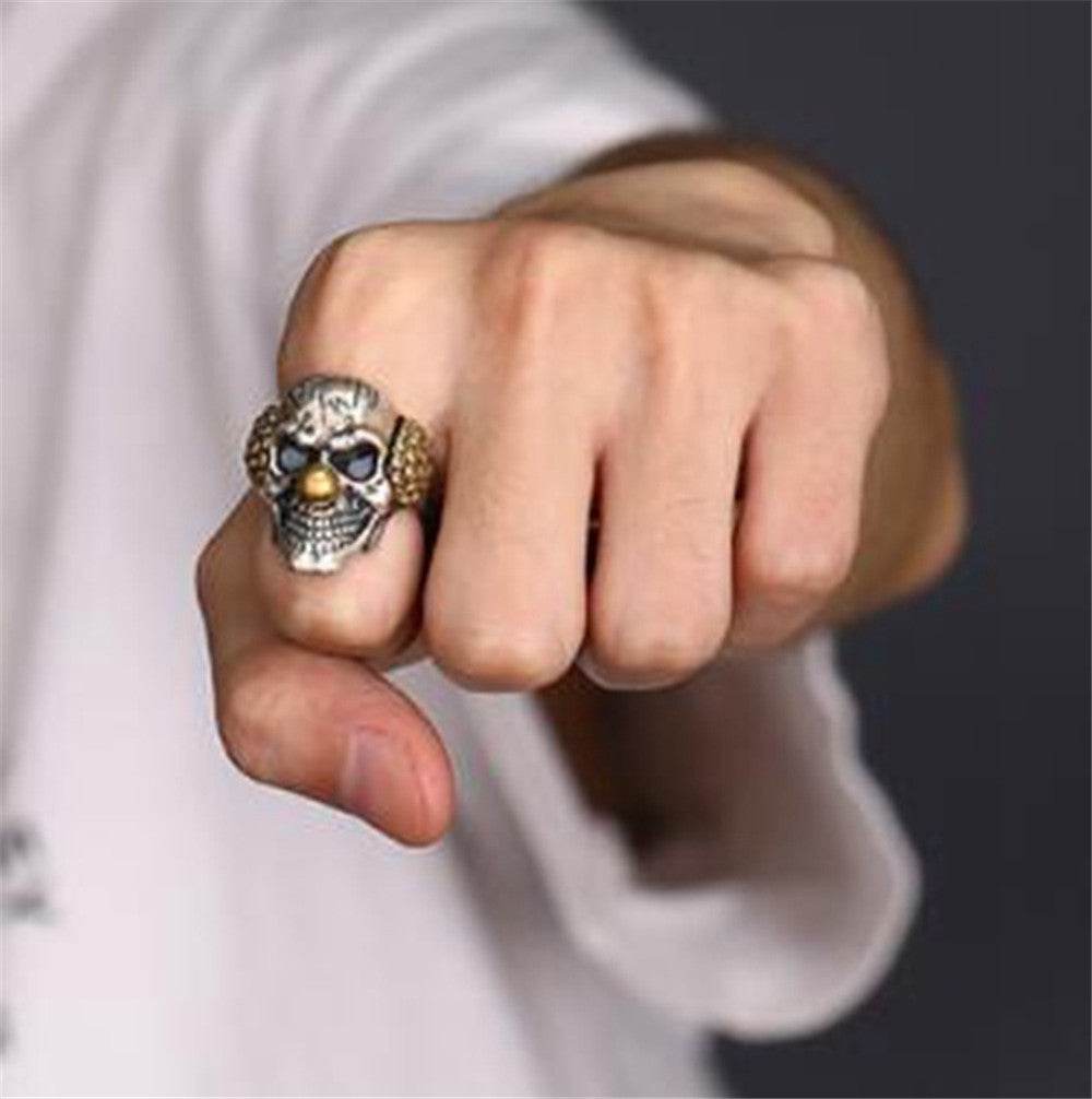 Clown Men Domineering Personality Skull Ring - Mubimart