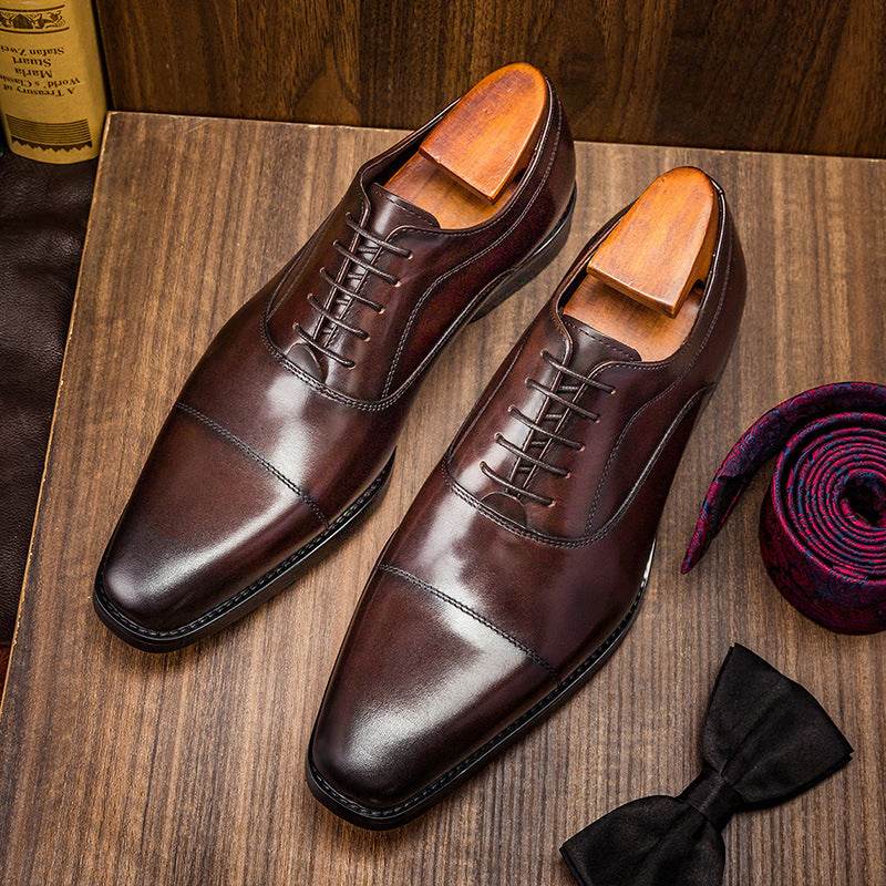 Men's Business Formal Three-joint Oxford Shoes - Mubimart