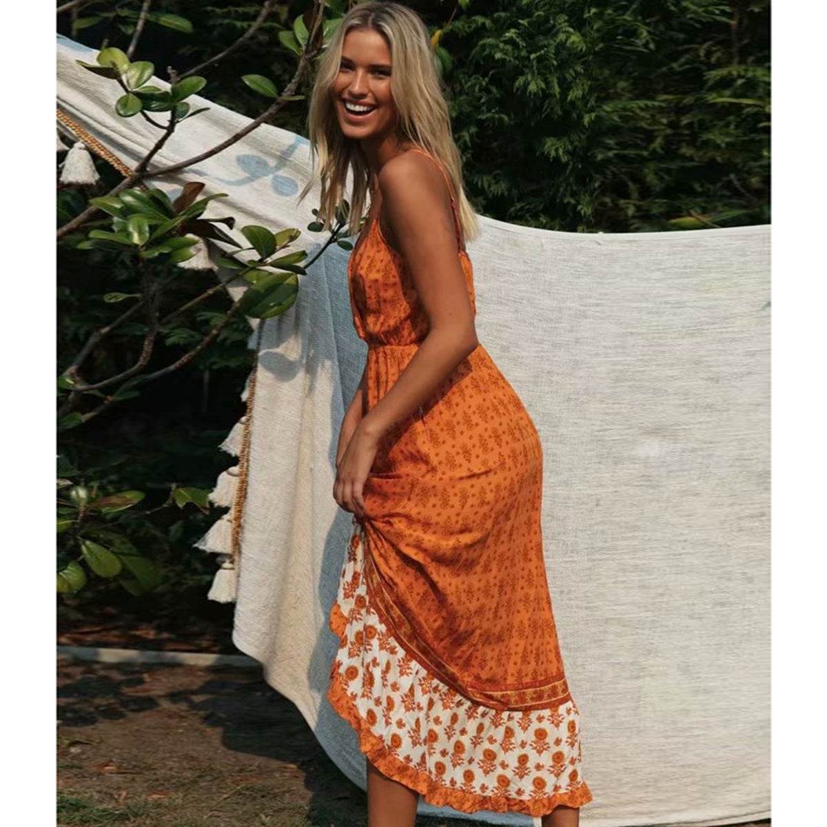 Printed camisole dress - Mubimart