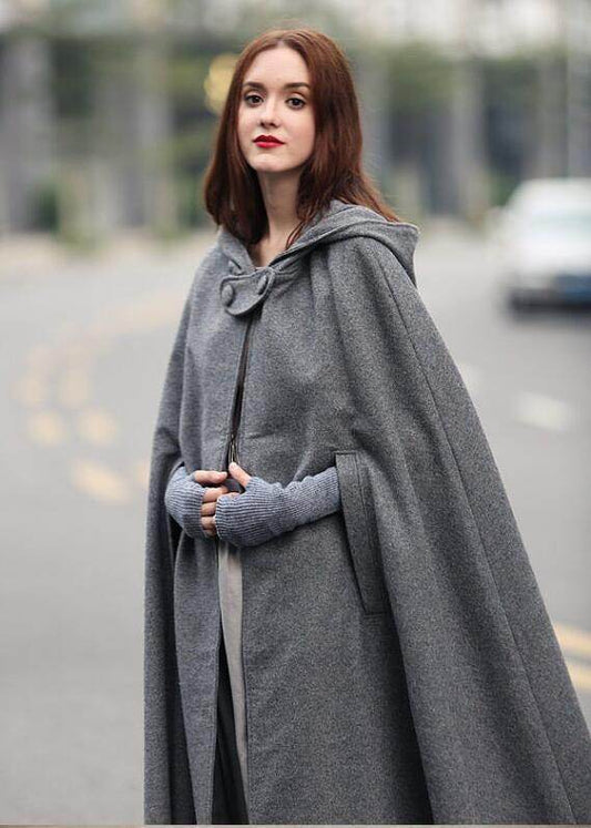 Autumn And Winter Women's 5-color Lengthened Cloak Ultra-long Shawl Coat Plus Size Coat - Mubimart