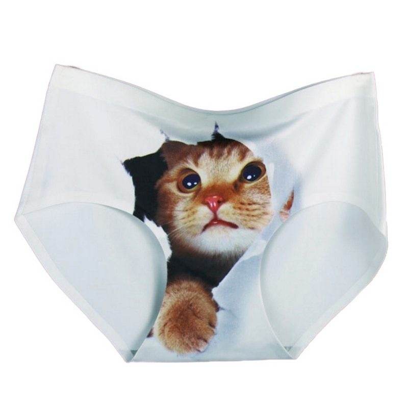 3d Print Cat Cotton Underwear Women Panties Seamless Briefs New Arrival Female Ropa Interior Mujer Lingerie - Mubimart