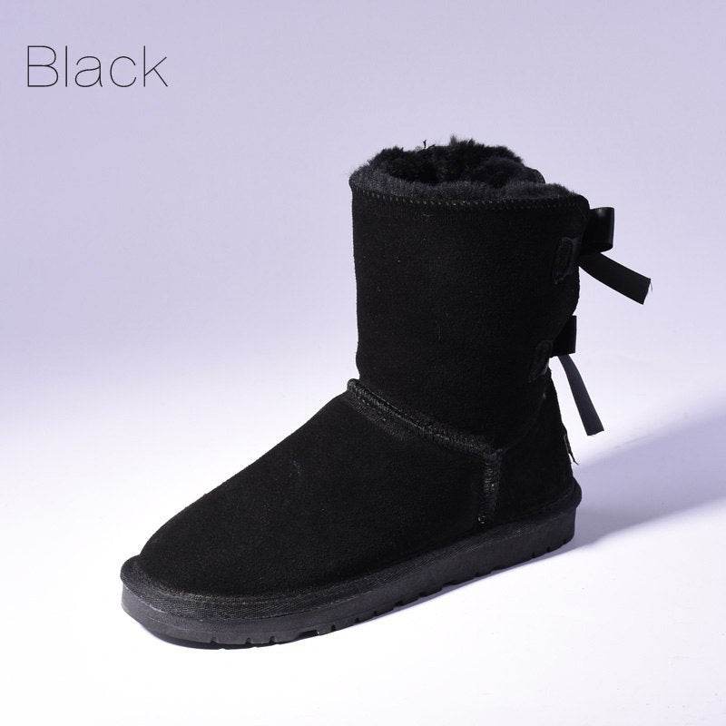 High Quality SALE Women Australia Snow Boots Warm Fur Baileys Bow Boots Women Winter Boots Snow Boots Big Size - Mubimart