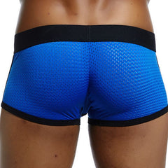 JOCKMAIL Brand Underwear Boxer Men Breathable Mesh Men's Boxers Male Underpants Sexy Gay penis pouch Panties  Mens Trunks Pant