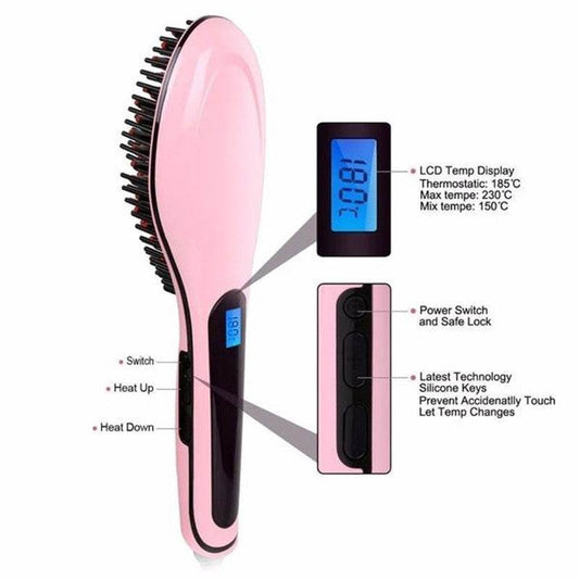 Paddle Brush Hair Straightener - Mubimart