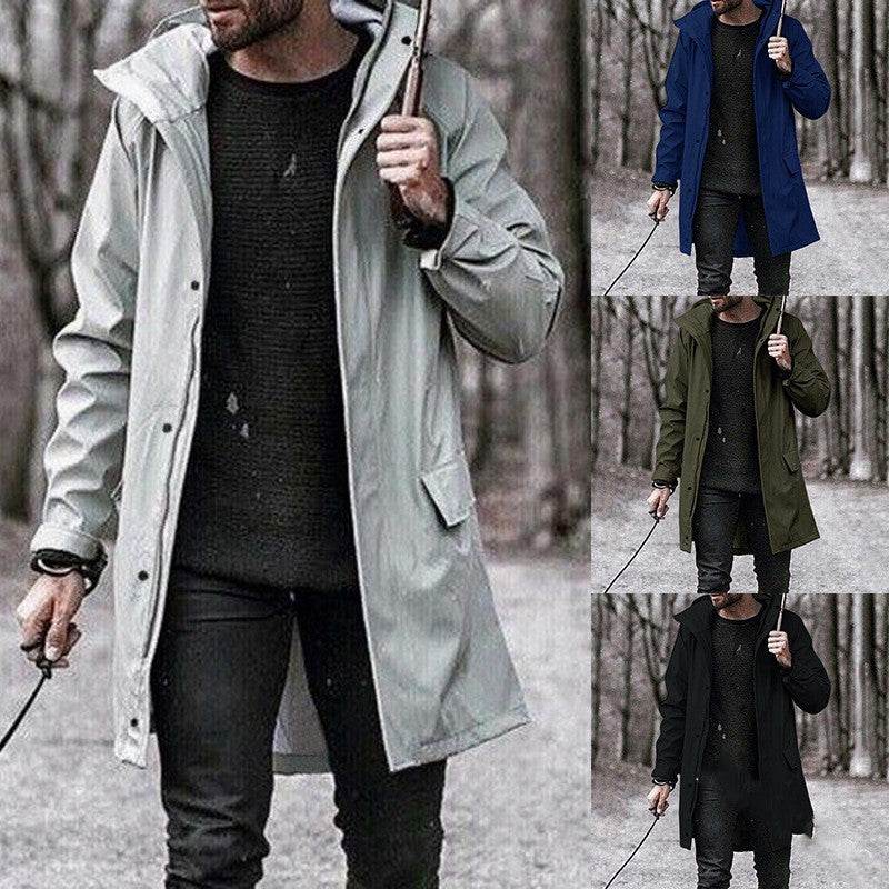 Men's hooded trench coat - Mubimart