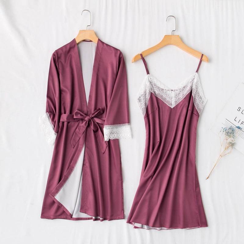 Ice silk strapless nightgown - Mubimart