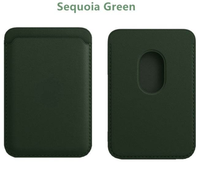 Magnetic Leather Card Holder Holder - Mubimart