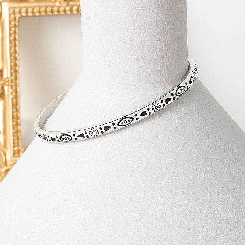 Sterling Silver Vintage Charm Bracelet Bangle For Women - Mubimart