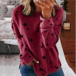 Printed stitching fashion plus size sweater