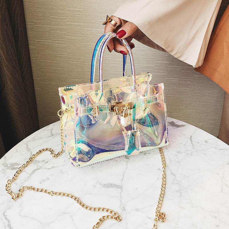 Transparent beach platinum bag - Mubimart