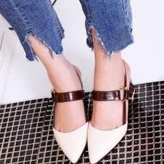 new hollow coarse sandals high-heeled shallow mouth pointed baotou shoes work shoes women Female sexy high heels B1284