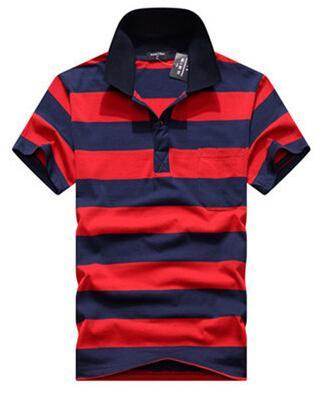Stripe Men Polo Shirt - Mubimart