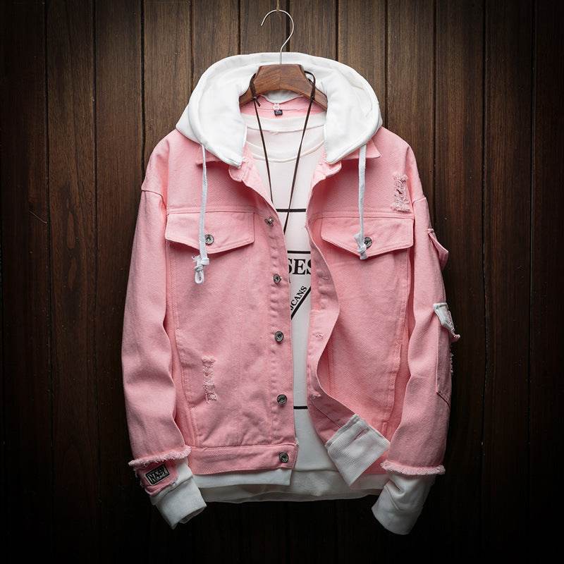 Hooded denim jacket - Mubimart