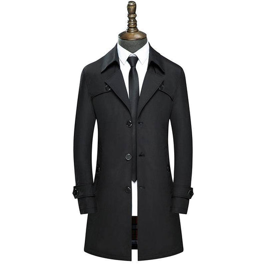 Slim handsome coat trench coat - Mubimart
