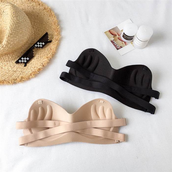 Invisible Strapless Gathered Bra - Mubimart