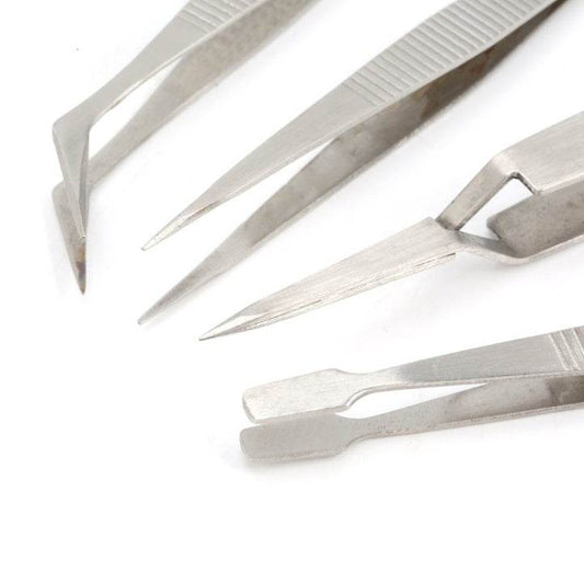 Stainless Steel Tweezers Set For DIY Jewelry - Mubimart