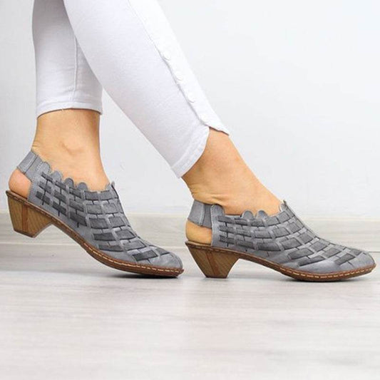 Cross weave wedge booties - Mubimart